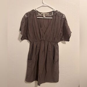 American Rag Small Flowy Sleeved Brown Short Sleeved Dress